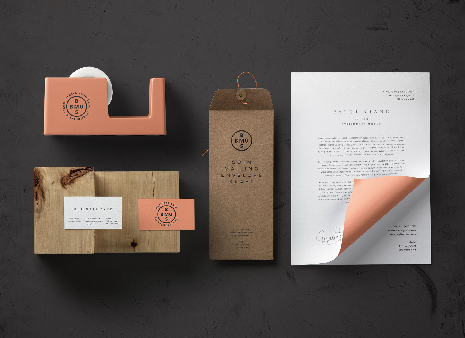 basic stationery branding mockup