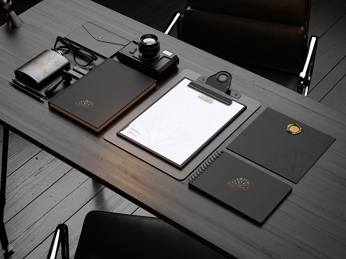 premium black stationery mockup