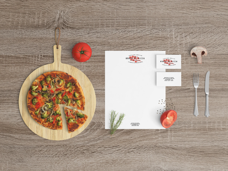 free restaurant stationery mockup psd