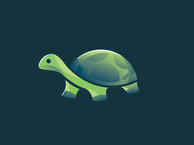 creative green turtle gradient logo