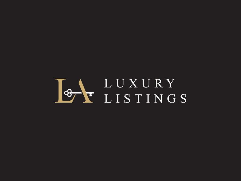 L A luxury listings logo design key