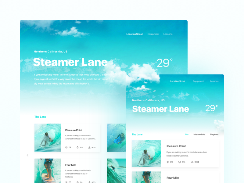 Steamer Lane website design