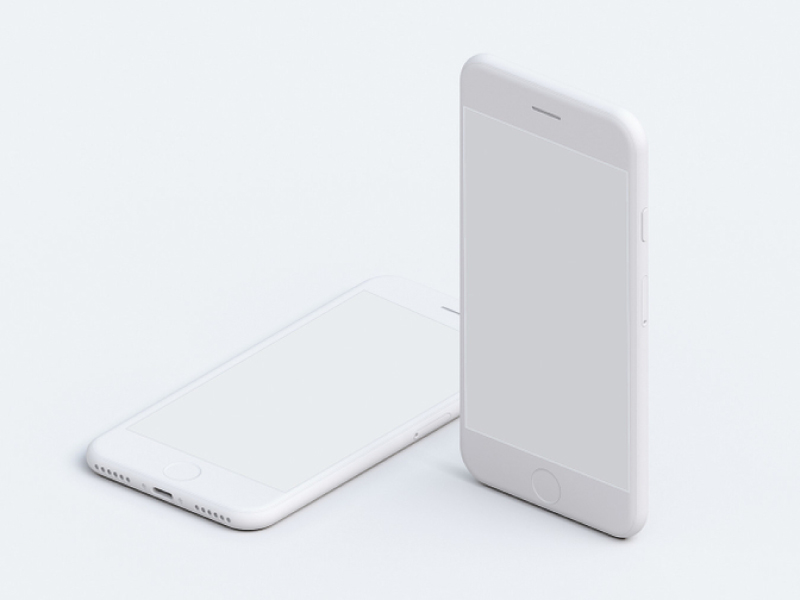 iPhone mockup white