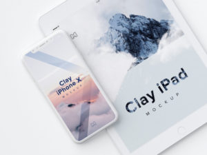 clay iphone x and ipad mockup