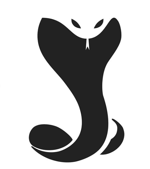 Negative space cobra logo design