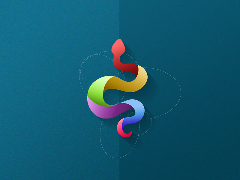 Colorful snake logo