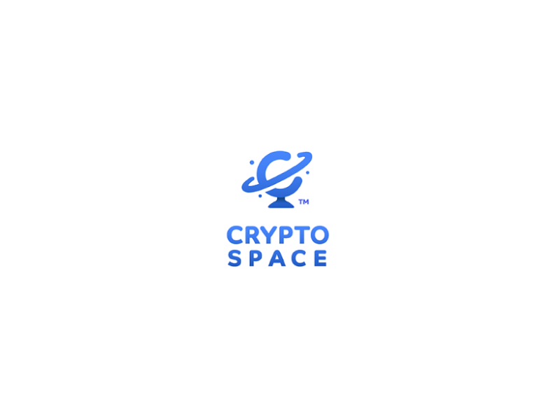 Crypto Space logo blue golbe