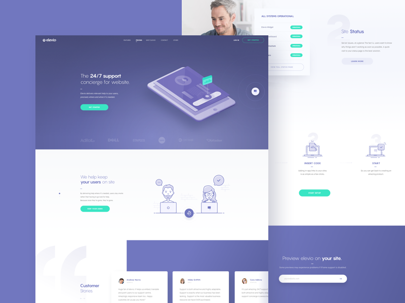 elev.io web design landing page