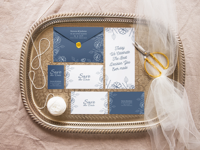 wedding stationery mockup design