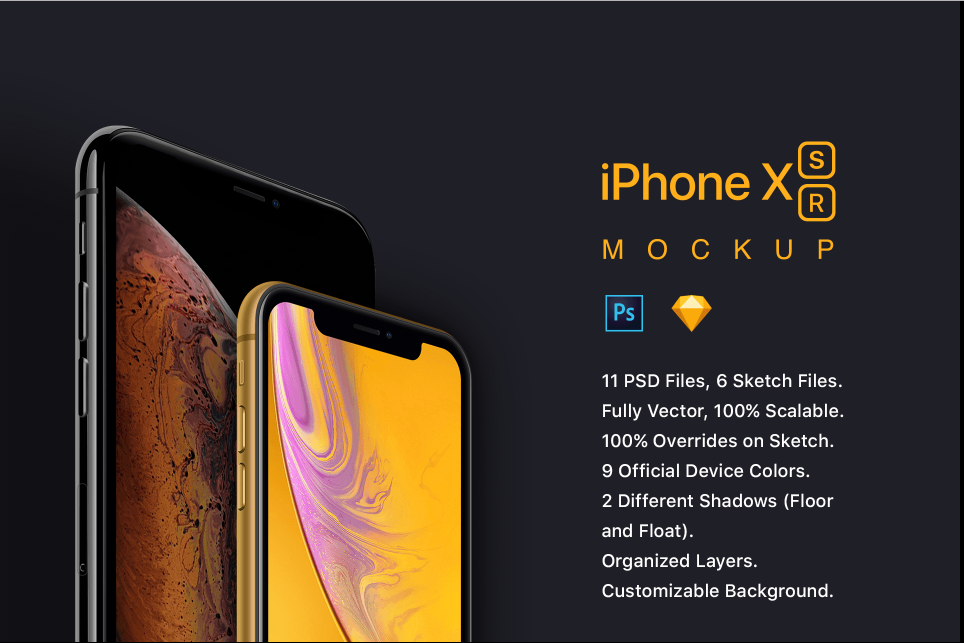IPhone Xs and iPhone Xr mockup