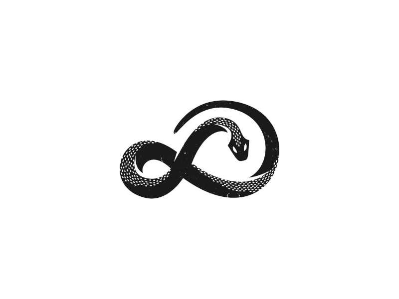 Black infinity snake logo