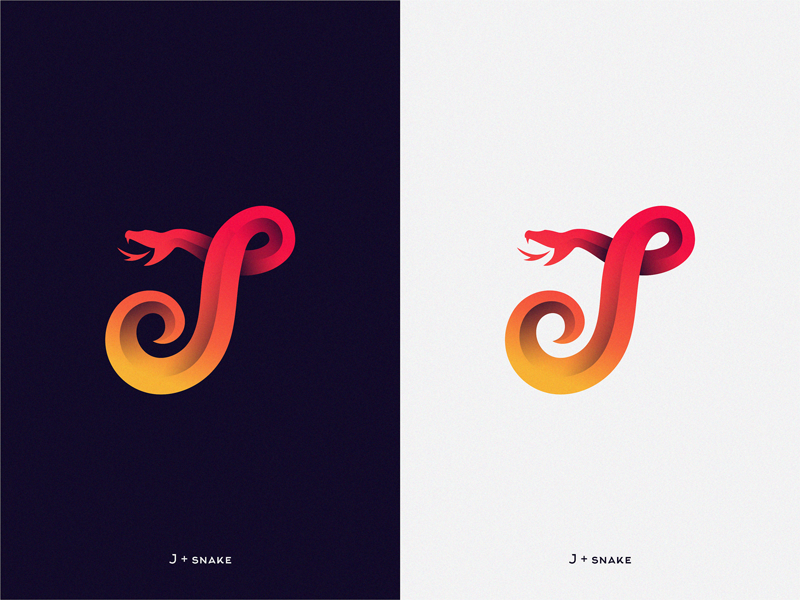 Letter J with snake