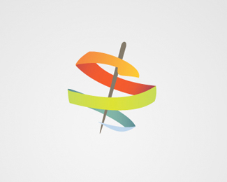 Abstract ribbon snake logo