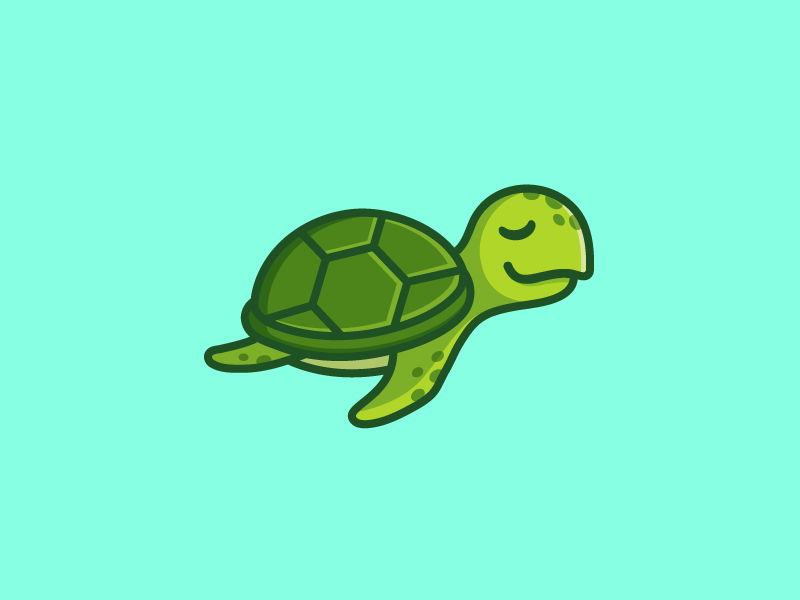 cartoon sea turtle logo design
