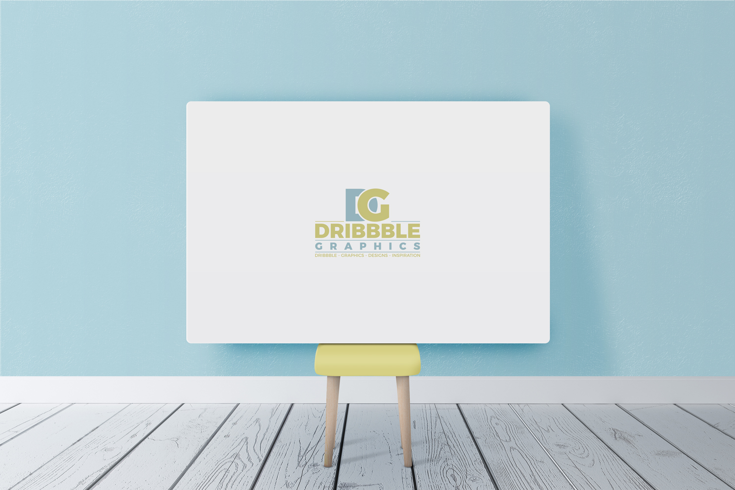 horizontal painting canvas poster psd mockup