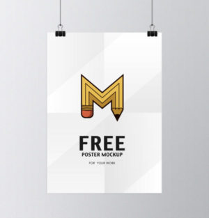 PSD Hanging Poster Mockup Free PSD