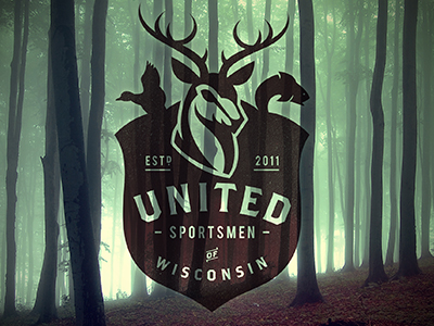 United Sportsmen of Wisconsin Lock-up Vintage Logo Design