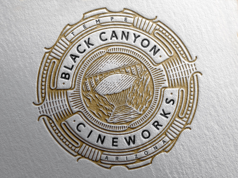 Black Canyon Cineworks vintage logo design embossed