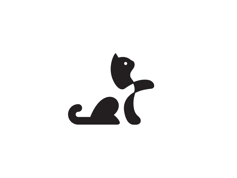black cat logo design