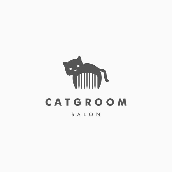 cat groom logo design