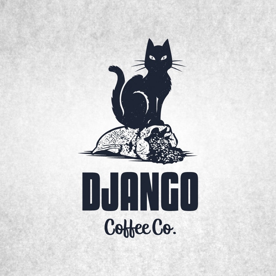 django-coffee cat logo design