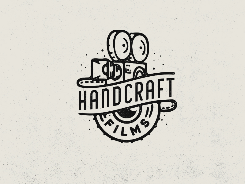 handcraft films old camera vintage logo design