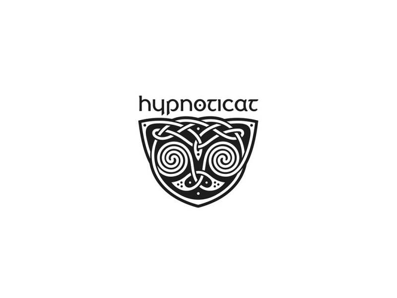 hypnoticat abstract cat logo design