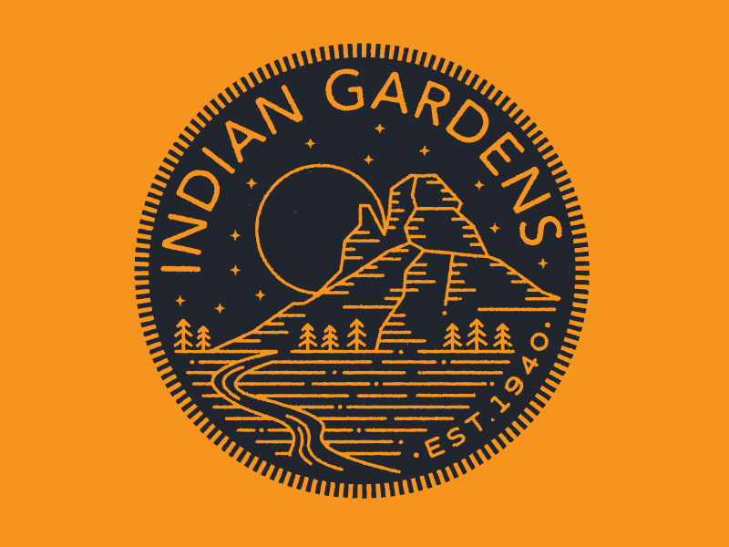 indian gardens vintage logo design