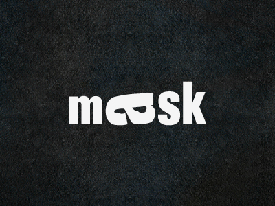 mask minimalist type typographic logo design
