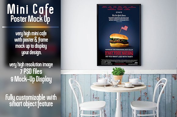 mini caffe poster mockup