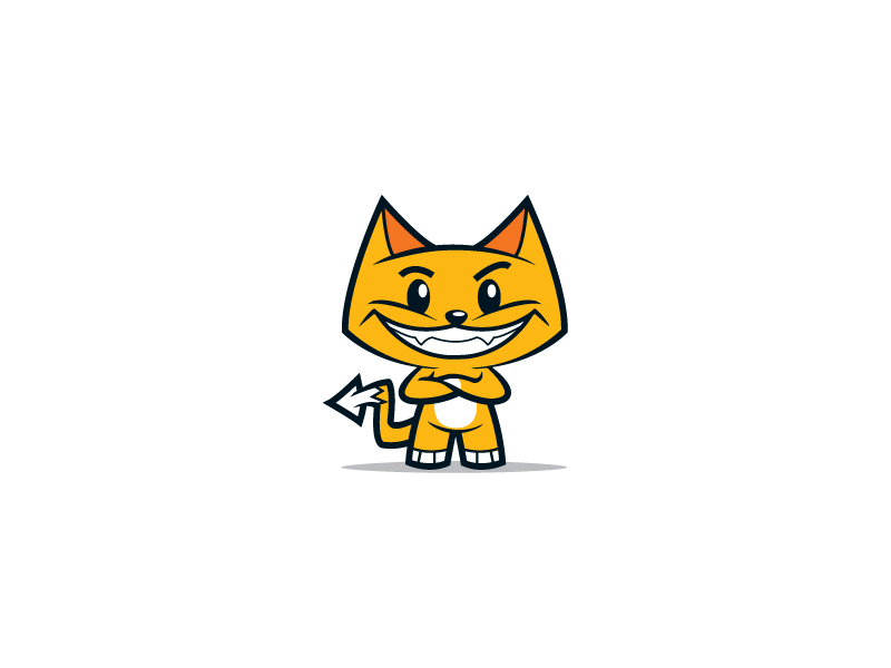smiling cat logo design