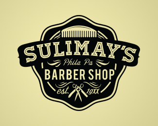 Sulimay's Barber Shop Vinatage Logo Design
