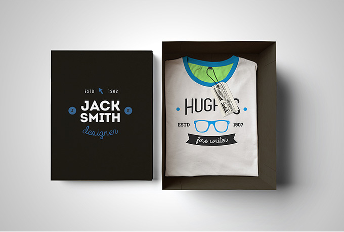 t-shirt box psd mockup