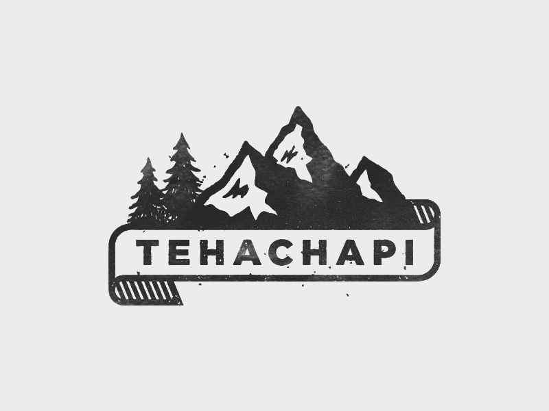 tehachapi mountain vintage logo design black and white