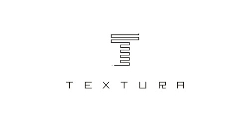 textura T minimalist logo design