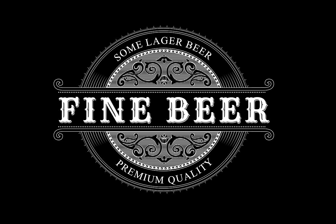vintage beer label logo design