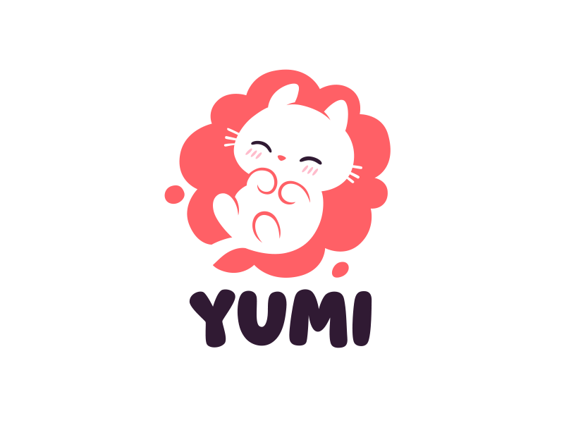 yumi cute baby cat logo 