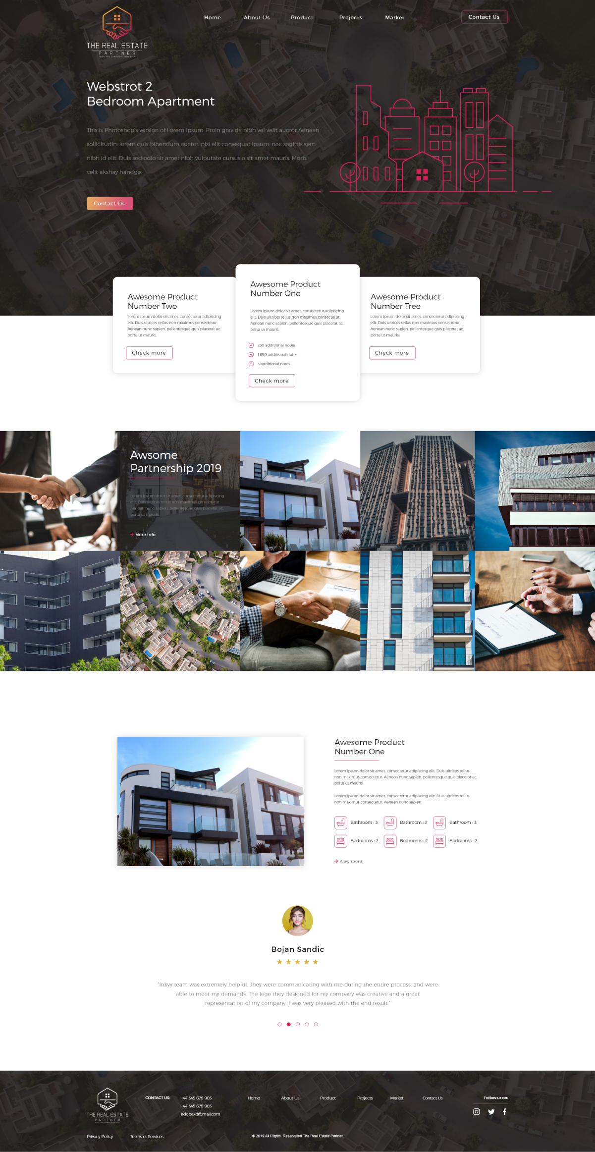 the real estate partnership homepage design