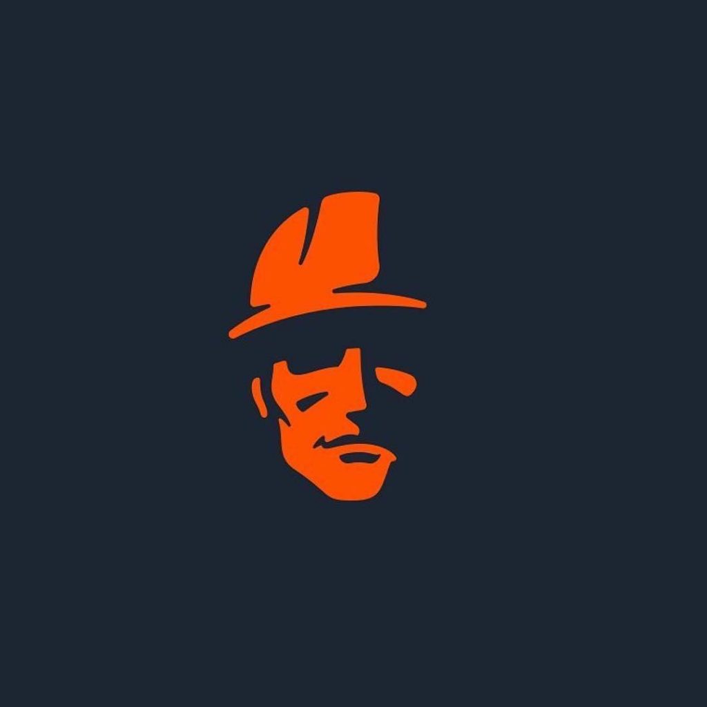 man with a helmet construction worker logo 