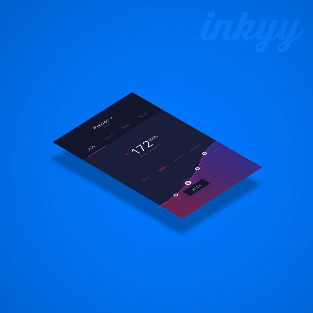 isometric UI design mockup