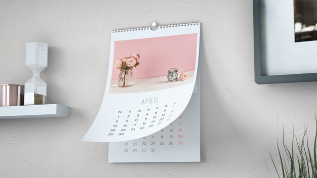 decorative wall calendar mockup