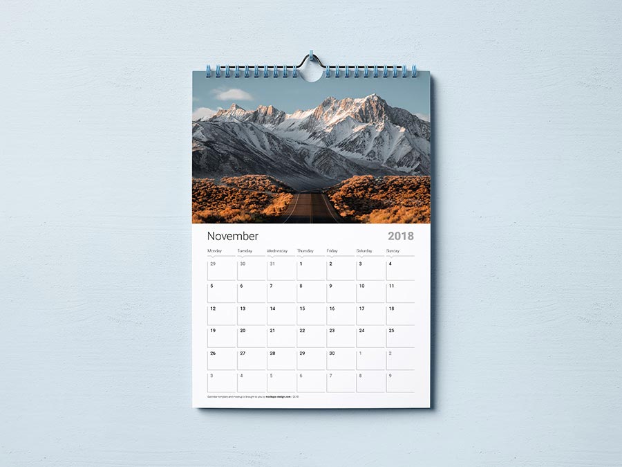 wall calendar mockup