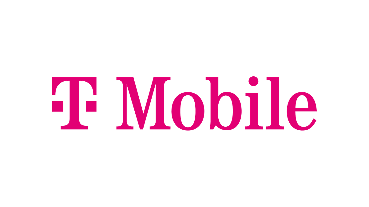 T-Mobile logo, a magenta T with small squares on each side next to a magenta Mobile wordmark, on a white background