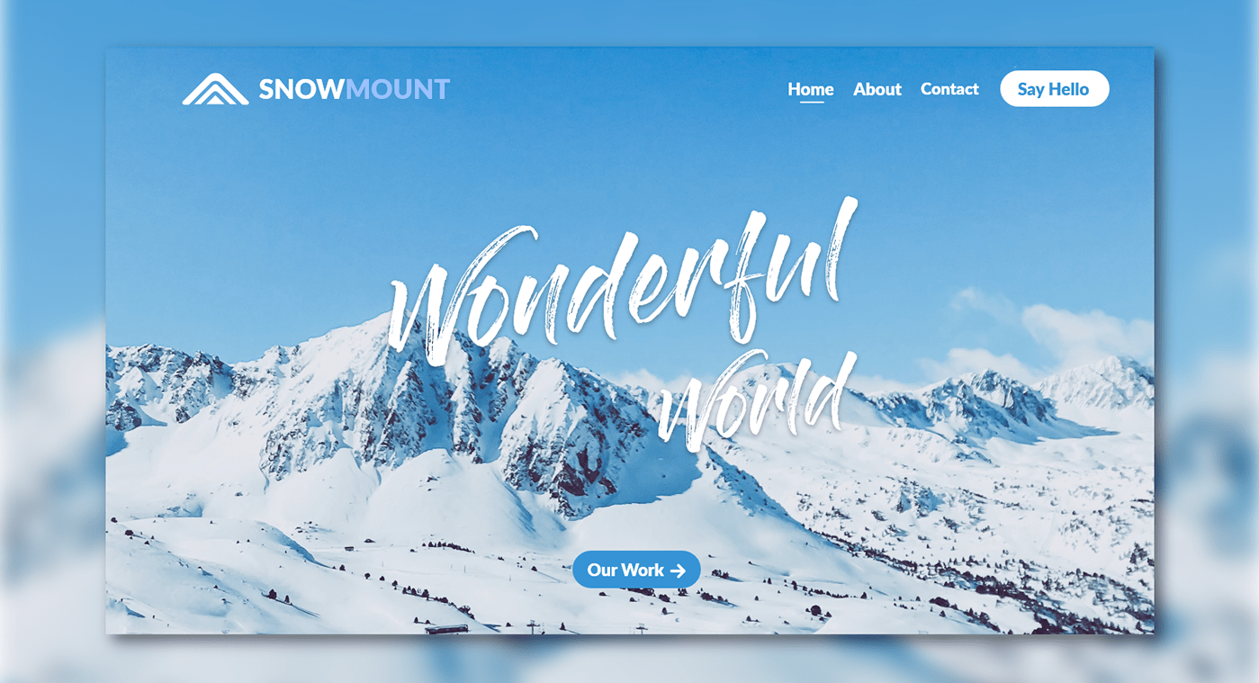 snow mount travel landing page template