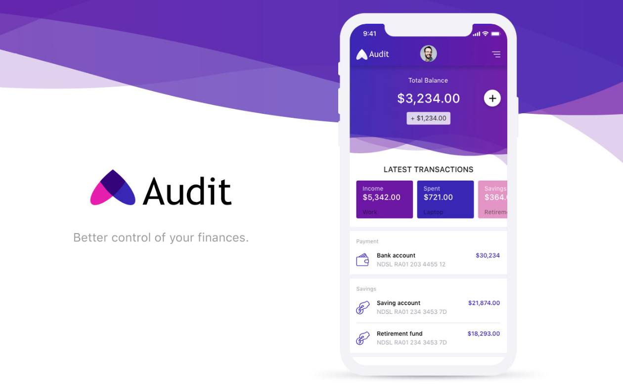 audit finance mobile app xd kit