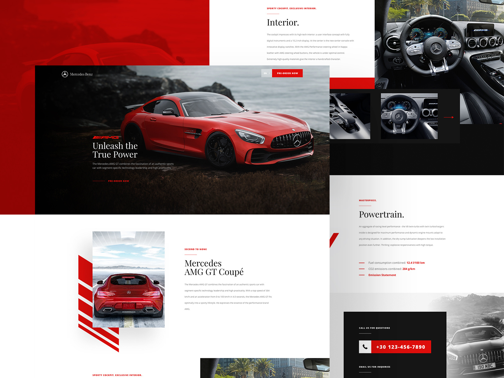 minimalist car landing page adobe xd ui kit