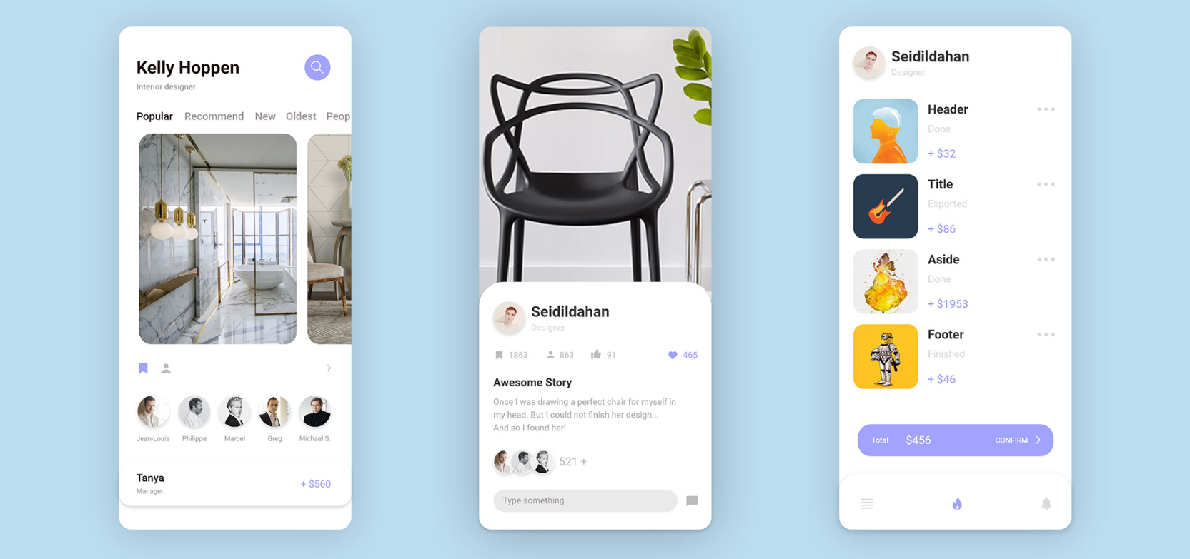 interior design mobile app adobe xd ui kit