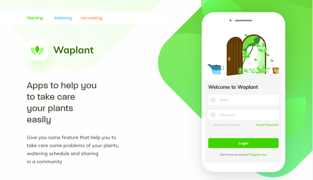 plants mobile ui adobe xd kit