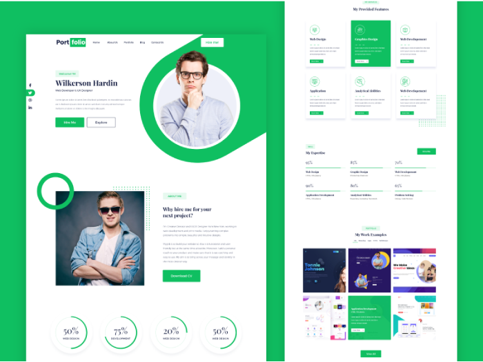 one-pager website presentation