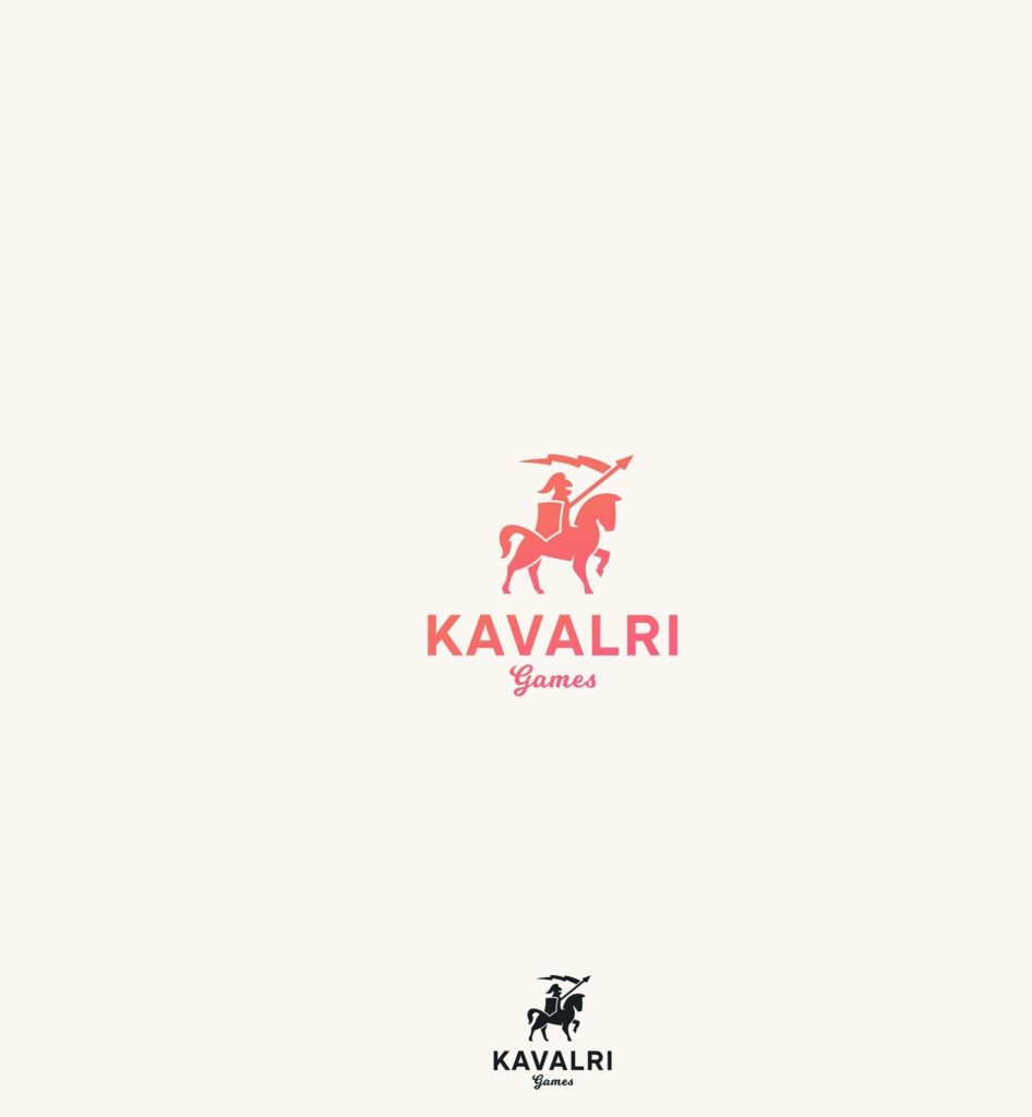 kavalri minimalist knight on a horse logo